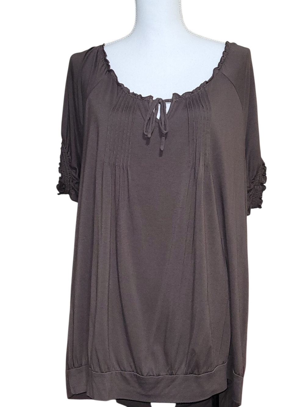 Lane Bryant Modern Fit Pleated Tie-Front Blouse